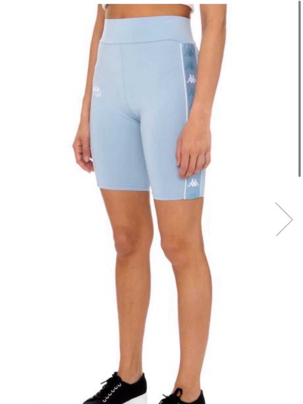 Kappa Women's Pale Blue High-Rise Bike Shorts with Logo Tape